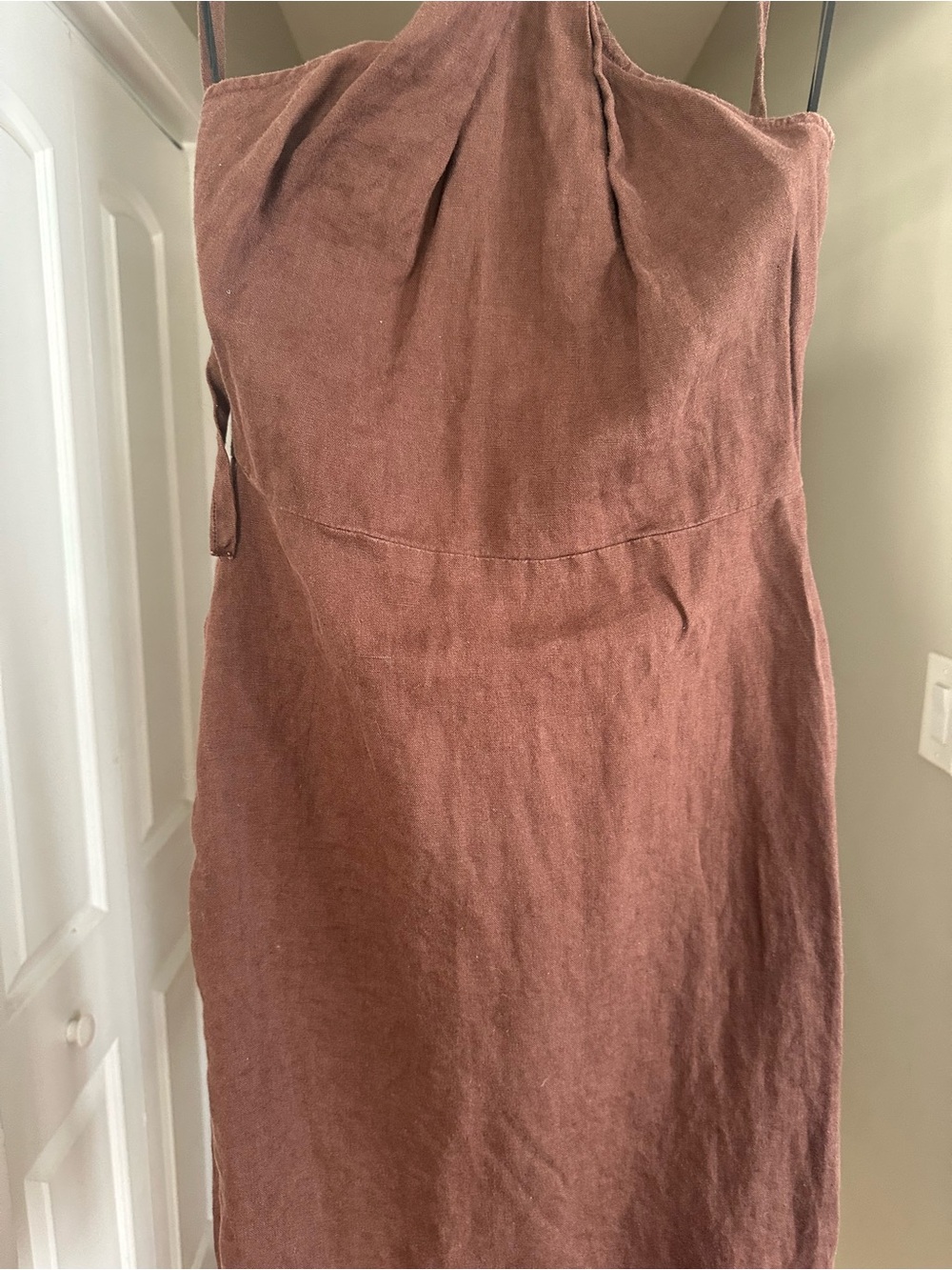 Reformation Santino Brown Halter Midi Dress - Picture 6 of 6